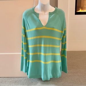 AUTUMN CASHMERE Beautiful Stripe Cashmere Sweater Sz M